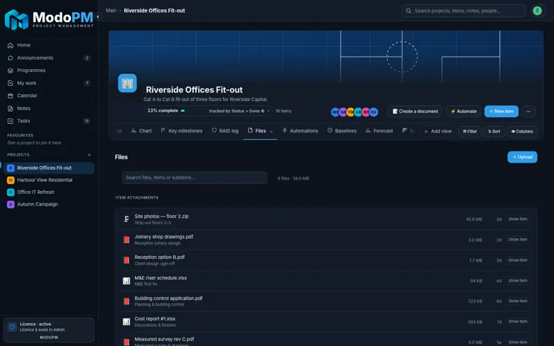 ModoPM Files — full app screenshot